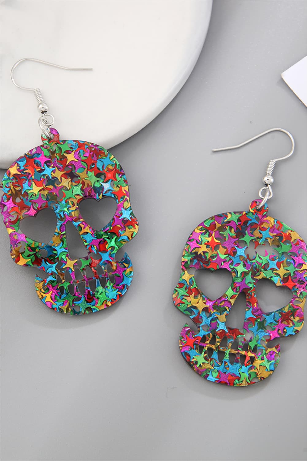 Acrylic Skull Drop Earrings