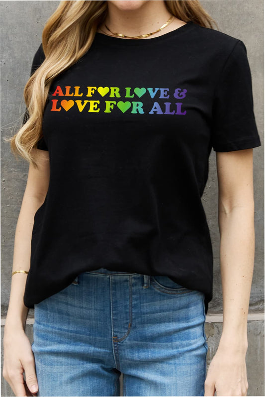 Simply Love Full Size ALL FOR LOVE & LOVE FOR ALL Graphic Cotton Tee