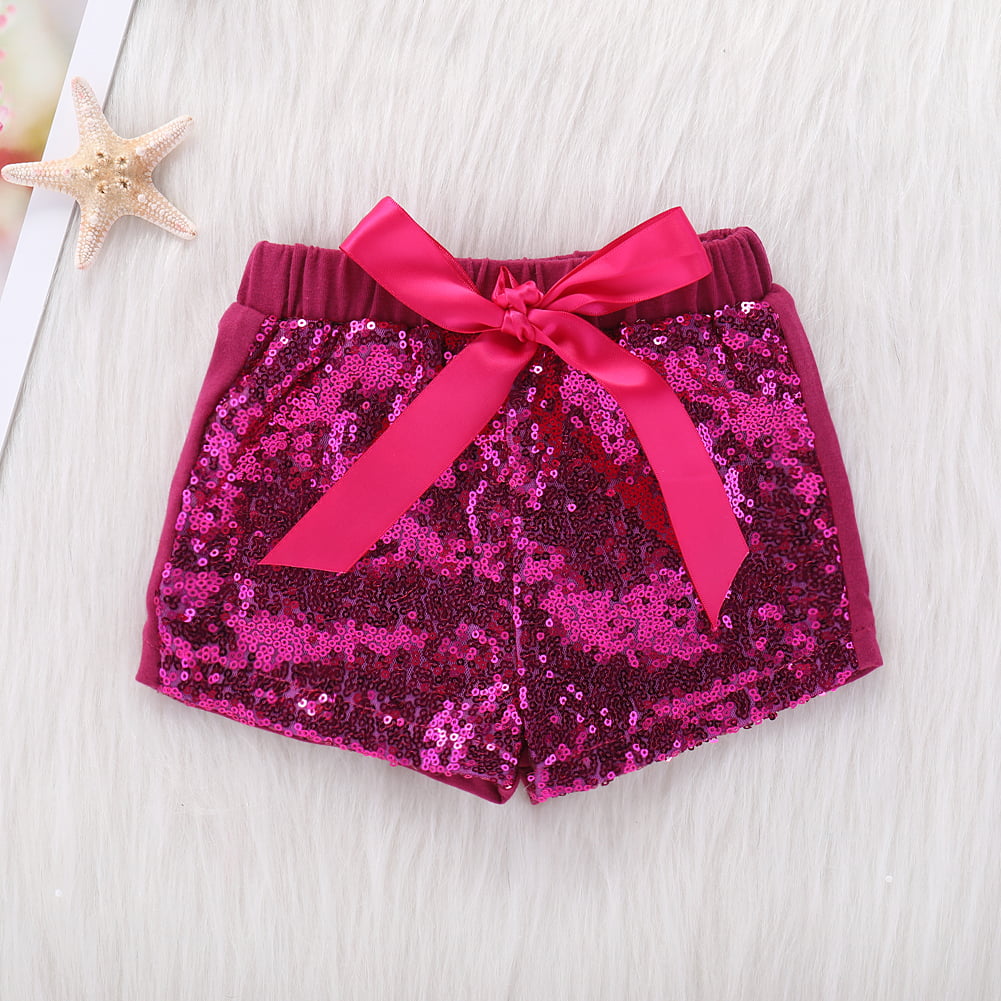 Sequin Elastic Waist Shorts