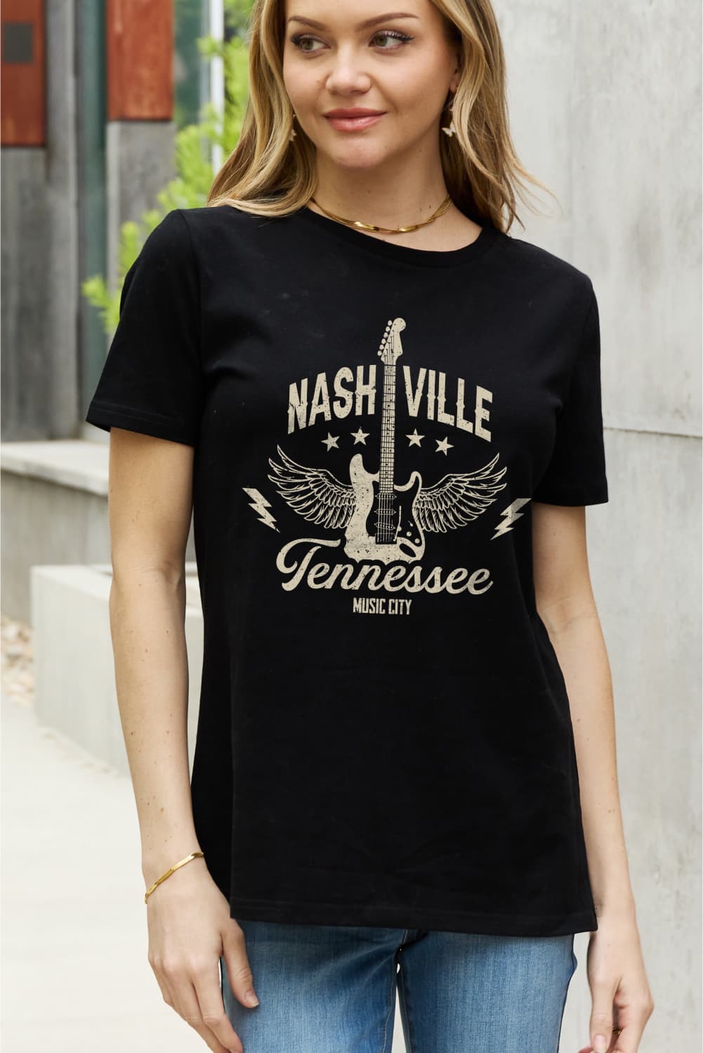 Simply Love Full Size NASHVILLE TENNESSEE MUSIC CITY Graphic Cotton Tee