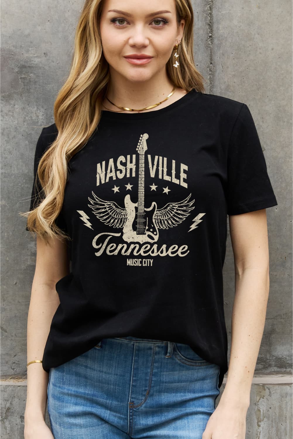 Simply Love Full Size NASHVILLE TENNESSEE MUSIC CITY Graphic Cotton Tee