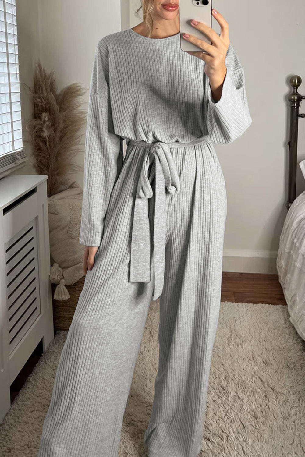 Long Sleeve Round Neck Jumpsuit